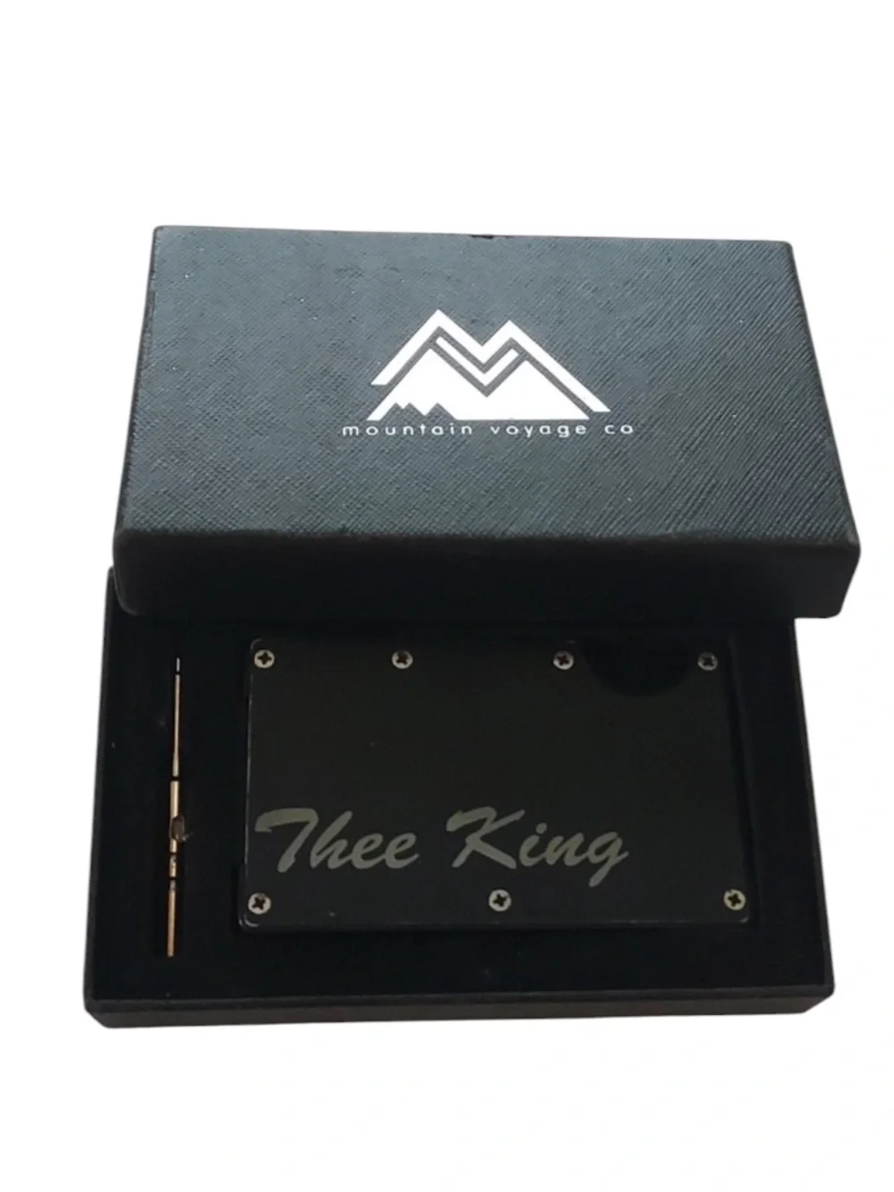 Mountain Voyage Co. Matte carbon fiber black color metal wallet